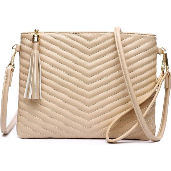 Handbags - womens small crossbody strap handbag bag Beige-large